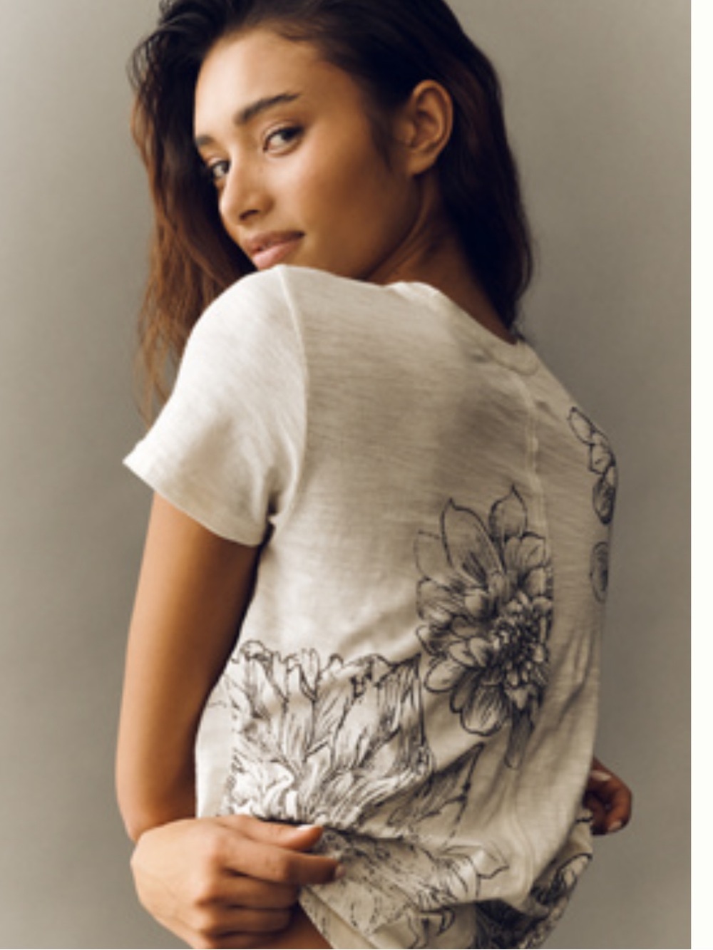 Anthropologie PILCRO BENNIE 100% COTTON SLIM CREW NECK TEE